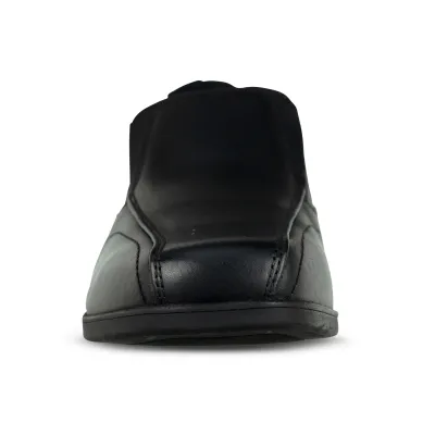 Harvey Black Leather Slip On Shoe - Junior