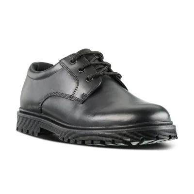 Bailey Black Leather Lace Up Shoe - Junior