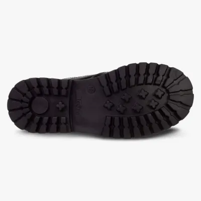 Sophia Black Patent Brogue Shoes - Junior