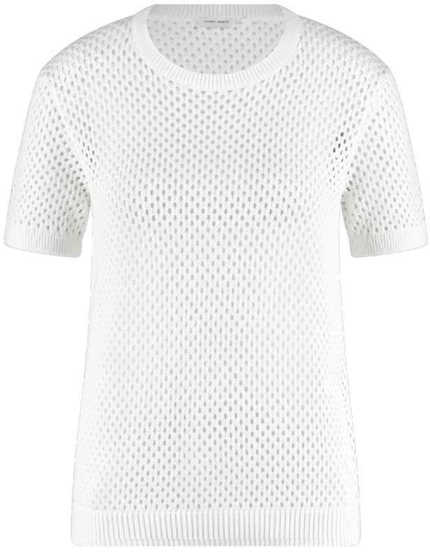 Lemon Soul Crochet Knit Short Sleeve Jumper - Offwhite