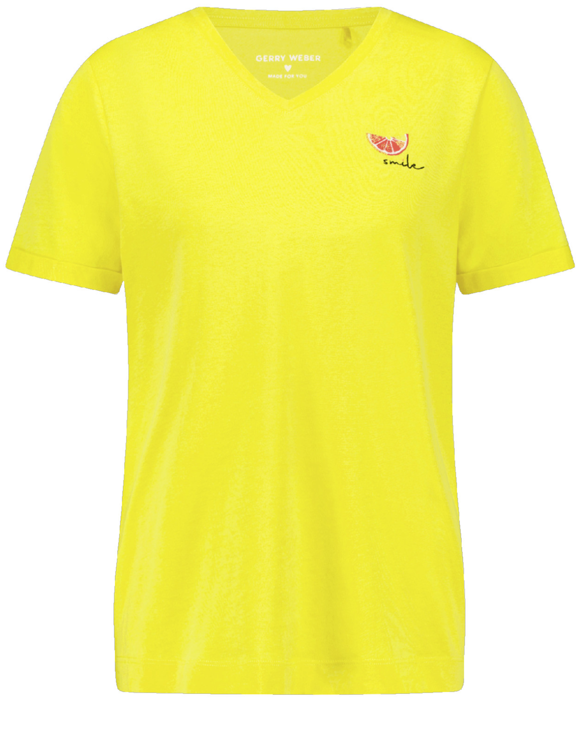 Lemon Soul Smile Logo V Neck T-Shirt - Canary