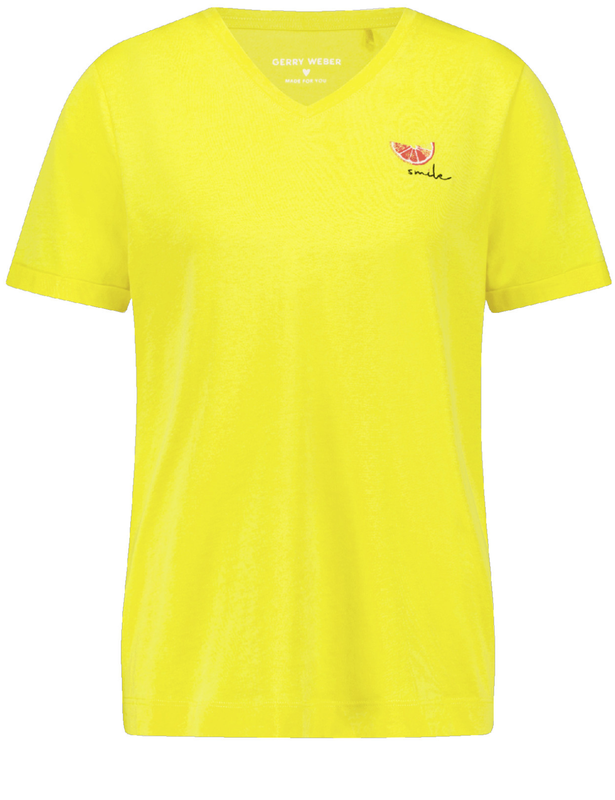 Lemon Soul Smile Logo V Neck T-Shirt - Canary