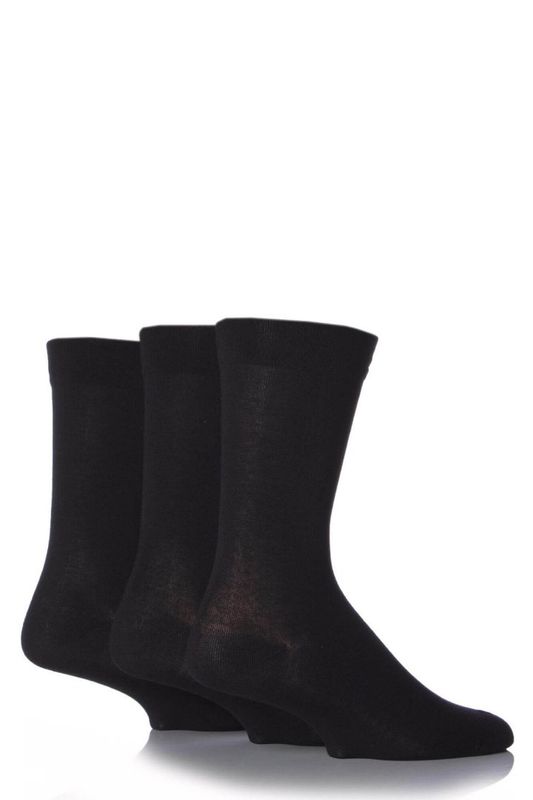Mens 3 Pack Gentle Comfort Cuff Bamboo Socks QGSM
