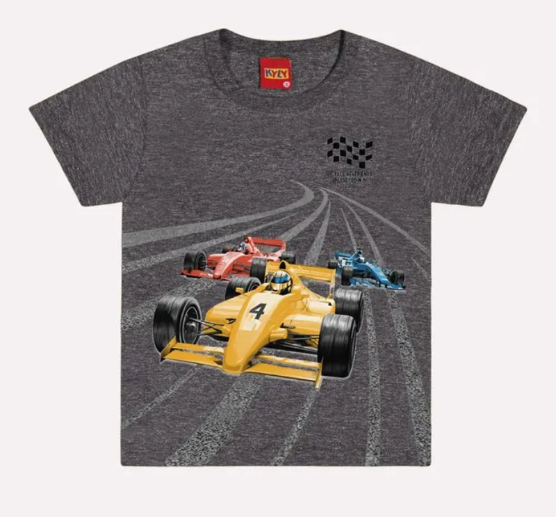 Racing Cars T-Shirt &amp; Shorts Set 1000581 - Charcoal/Gold