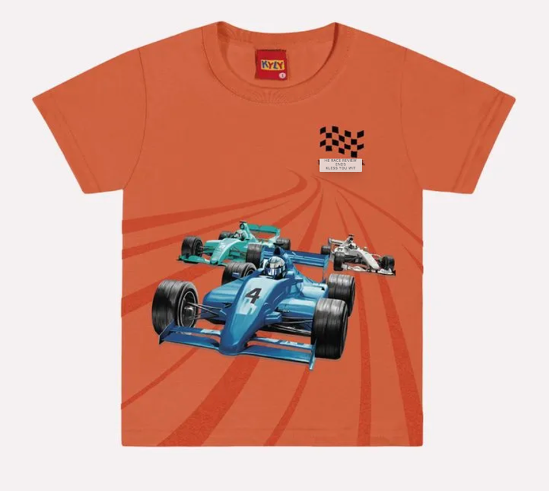 Racing Cars T-Shirt &amp; Shorts Set 1000581 - Orange/Black