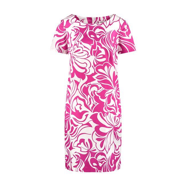 Black &amp; Brights Patterned Dress - Magenta/Offwhite