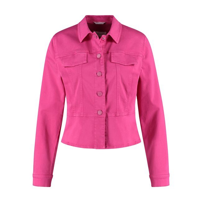 Black &amp; Brights Collared Jacket - Magenta