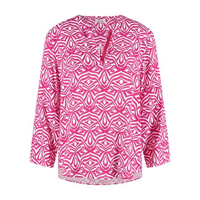 Black &amp; Brights AOP Blouse - Magenta/Offwhite