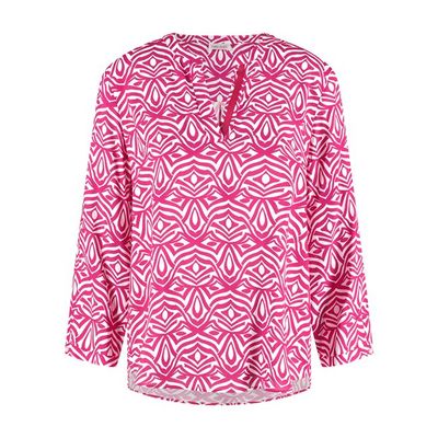 Black &amp; Brights AOP Blouse - Magenta/Offwhite