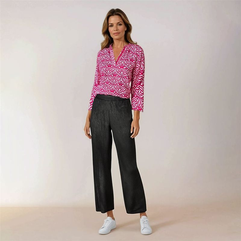 Black &amp; Brights AOP Blouse - Magenta/Offwhite