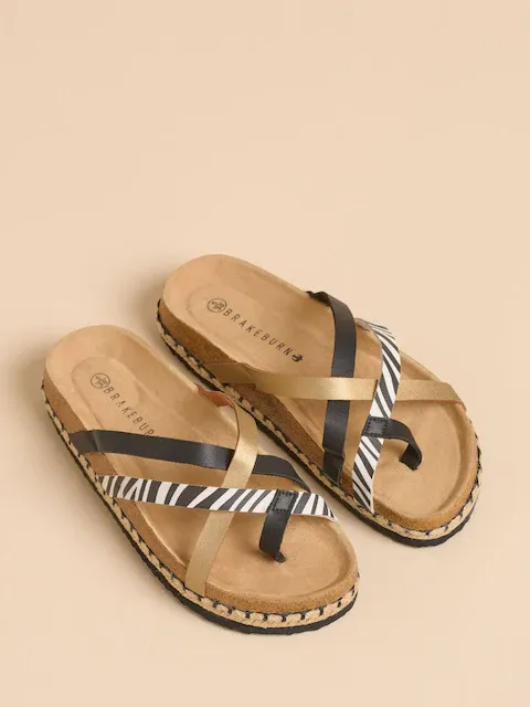 Zebra Multi Strap Sandals