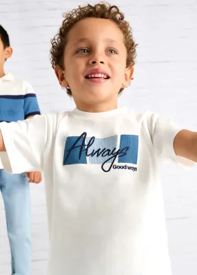 Boys Applique Text Top 3025 - Midnight