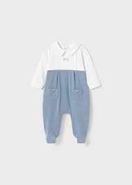 Newborn Boy Romper 1704 - White/Riviera