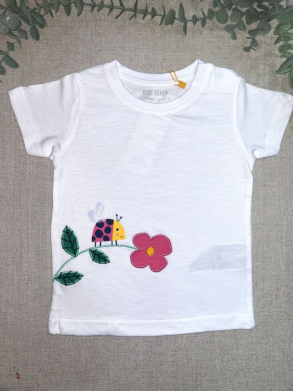 White Applique Flower Top 901142