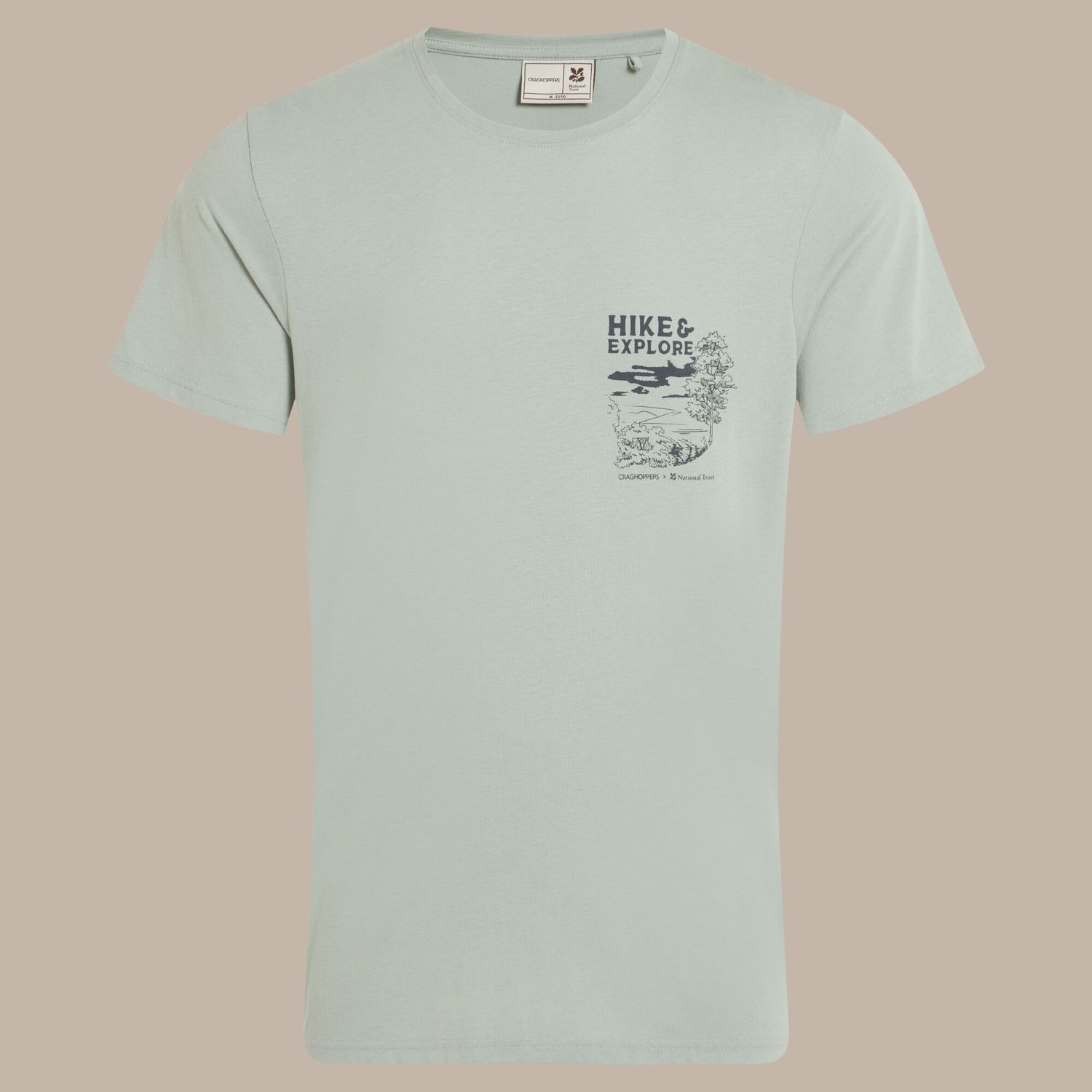 Men&#39;s National Trust Sabden Short Sleeved T-Shirt | Soft Sage CMT1023