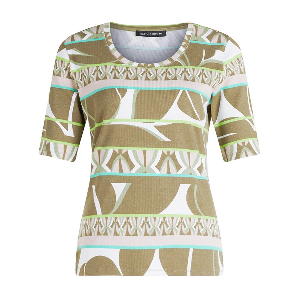 Printed Ribbed Top 2393 Khaki