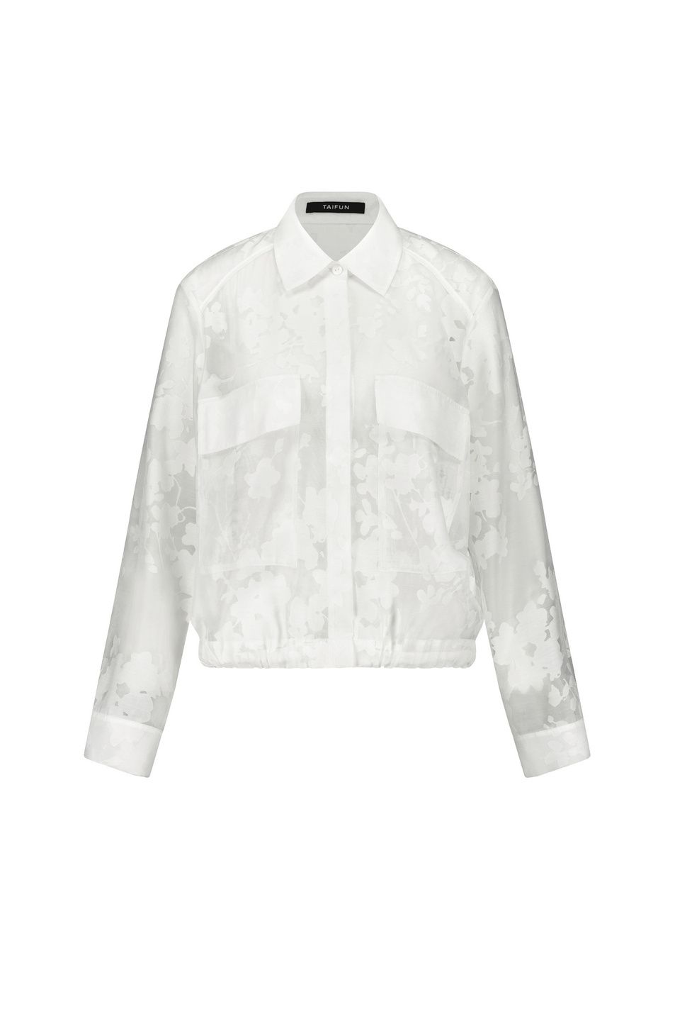 Woman In Red Sheer Blouson Jacket - Offwhite