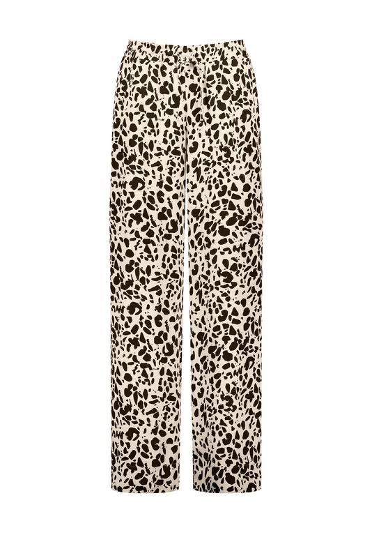 Woman In Gold Seashell Patterned Palazzo Trousers