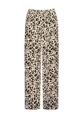 Woman In Gold Seashell Patterned Palazzo Trousers