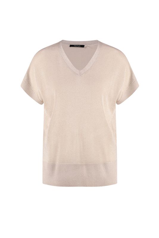 Woman In Gold Seashell Short Sleeve Jumper
