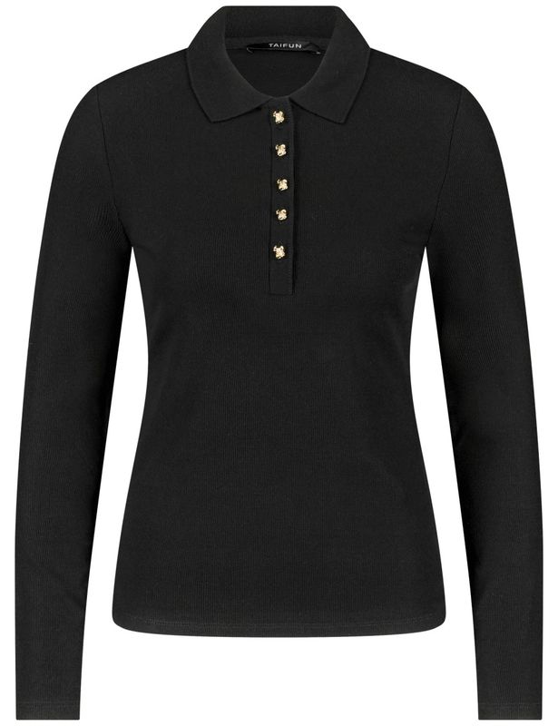 Amber &amp; Gold Knitted Polo Shirt