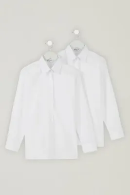 SLS 2 Pack Long Sleeve Slim Fit Non-Iron Shirts