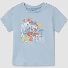 Baby Surfing Shark T-Shirt 1065 - Sky