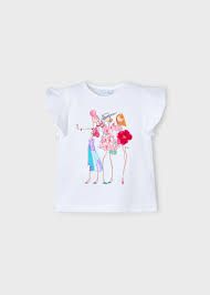 Girl Applique Top 3004 - White