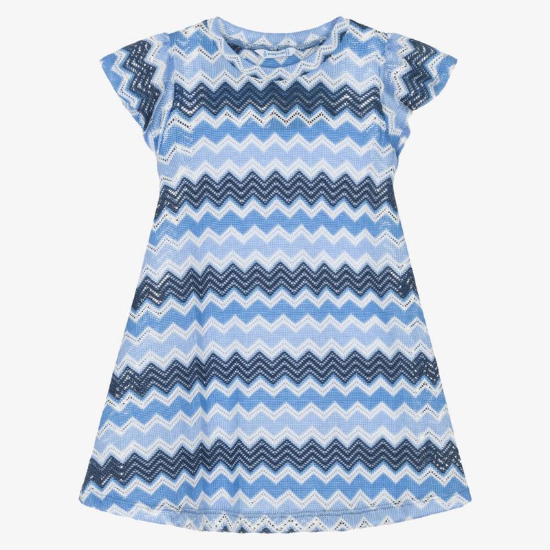 Girl Zigzag Dress 3926 - Indigo