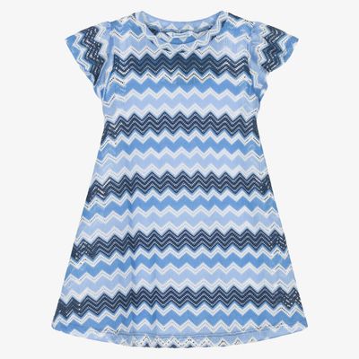 Girl Zigzag Dress 3926 - Indigo