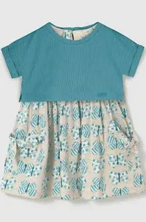 Baby Print Dress with Top Set 1918 - Emerald