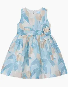 Girl Floral Print Dress 3913 - Sky