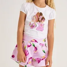 Girl Print Skort 3905 - Mauve