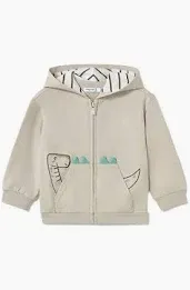 Baby Interactive Zip Hooded Jacket 1473 - Bone