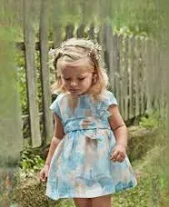 Baby Floral Print Dress 1909 - Sky