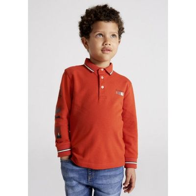 Boys Long Sleeve Polo Shirt 4178 - Rust