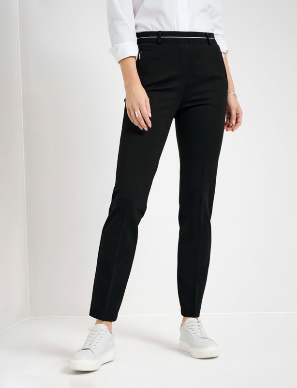 STYLE LILLYTH Regular Fit Jersey Pull On Trousers / Black