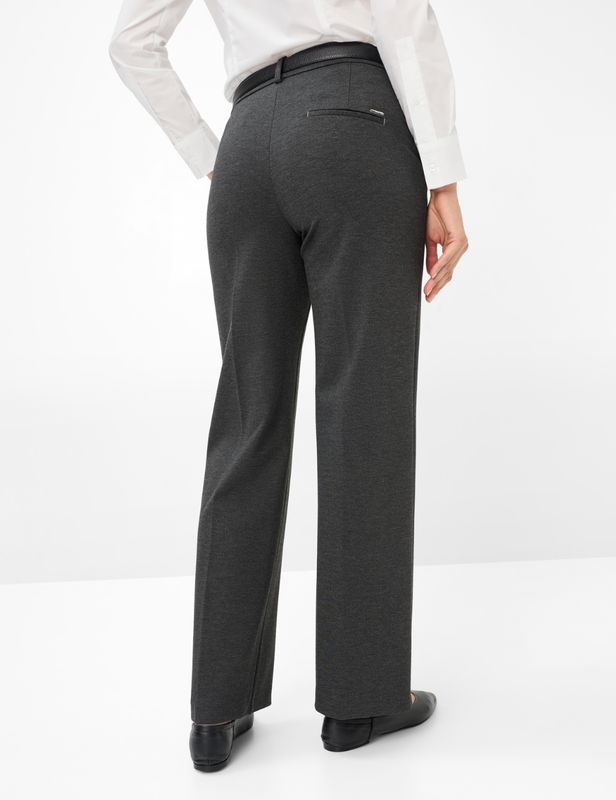 STYLE MAINE Jersey Wide Leg Trousers / Dark Grey