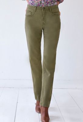 STYLE MARY Regular Fit Five Pocket Trousers / Dark Green
