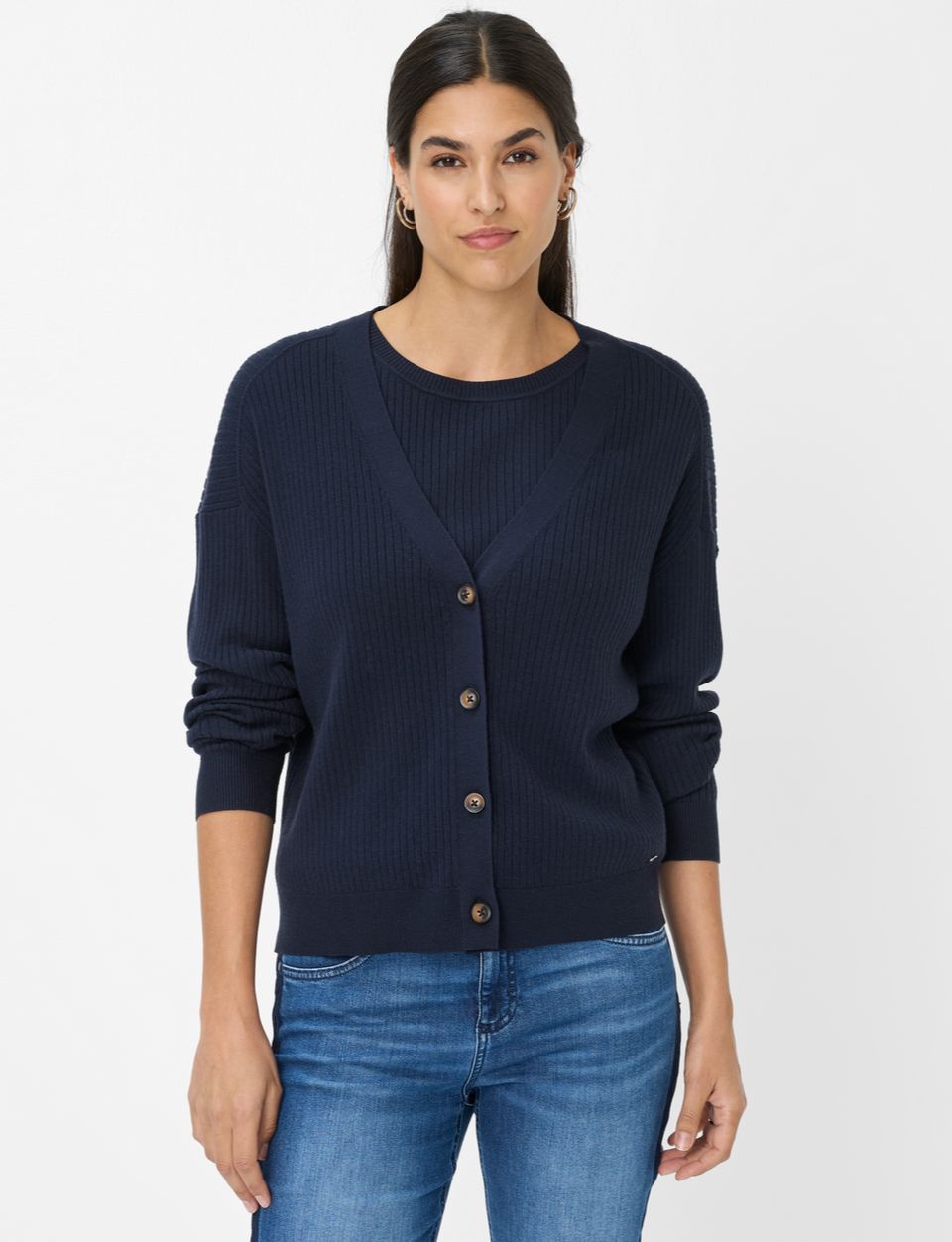 STYLE ANIQUE Cardigan / Dark Blue