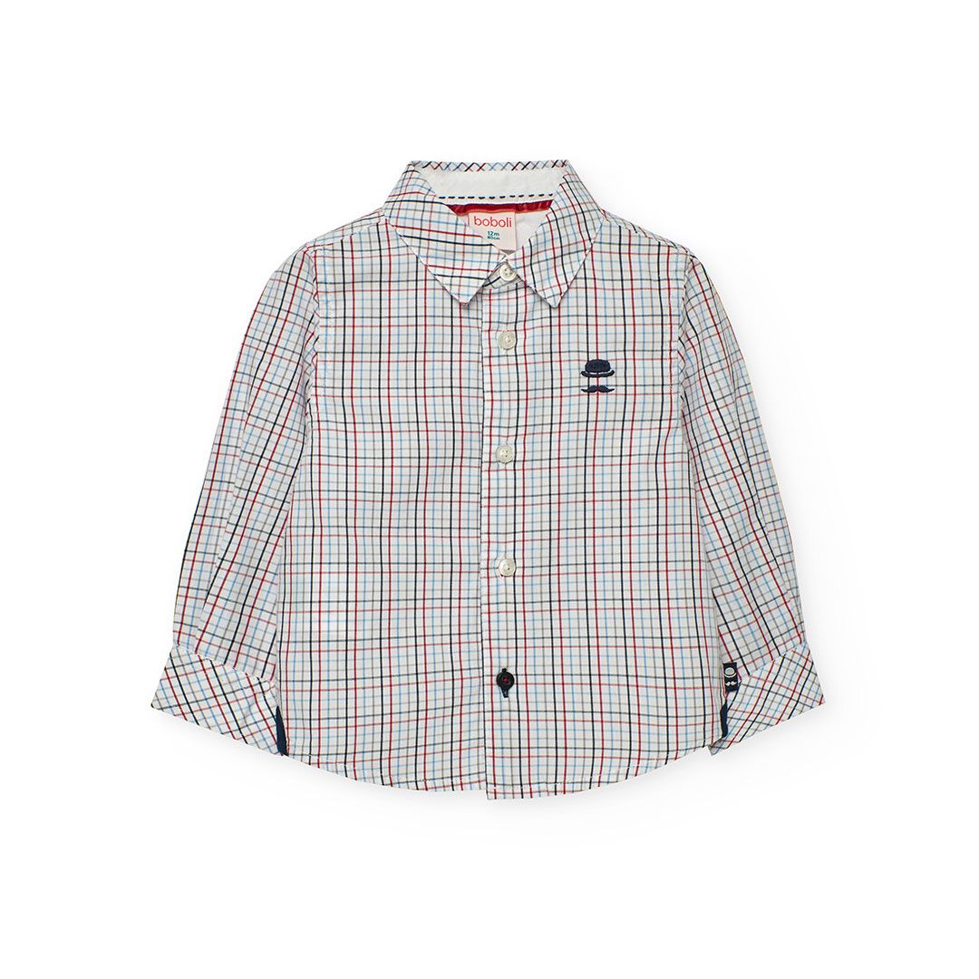 Boy&#39;s Check Shirt in White - 712246