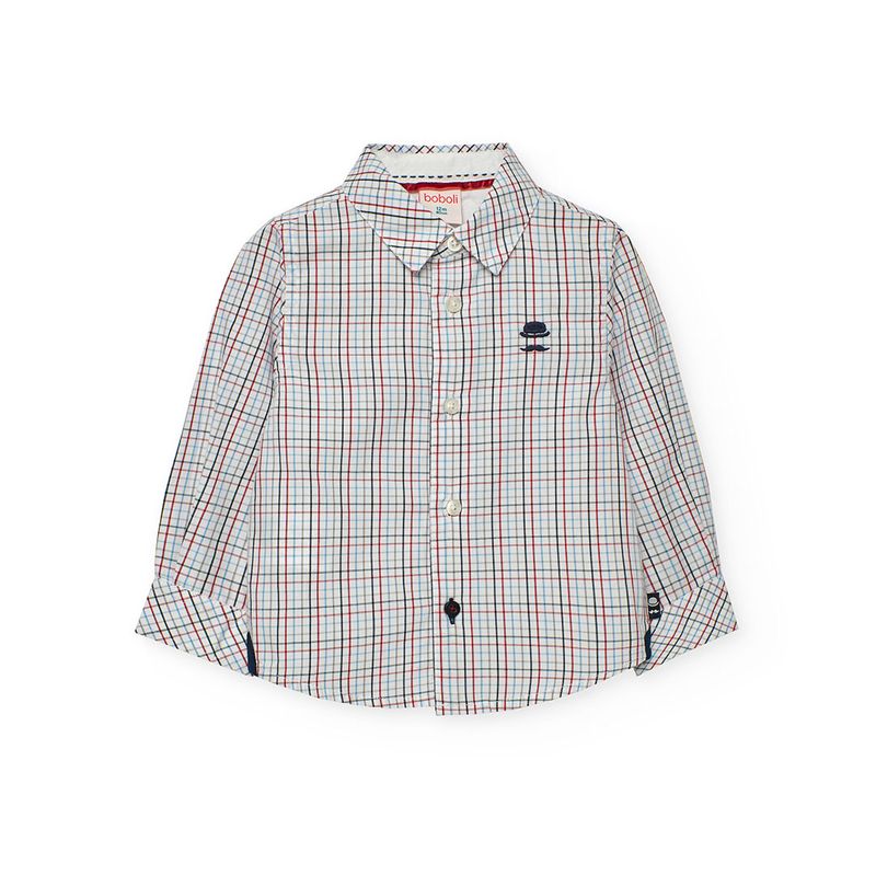 Boy&#39;s Check Shirt in White - 712246