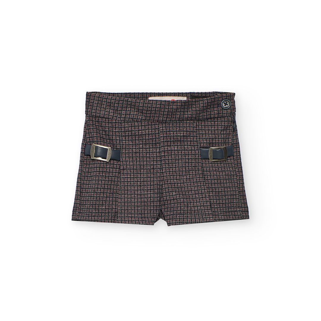 Girl&#39;s Check Shorts in Navy - 702234