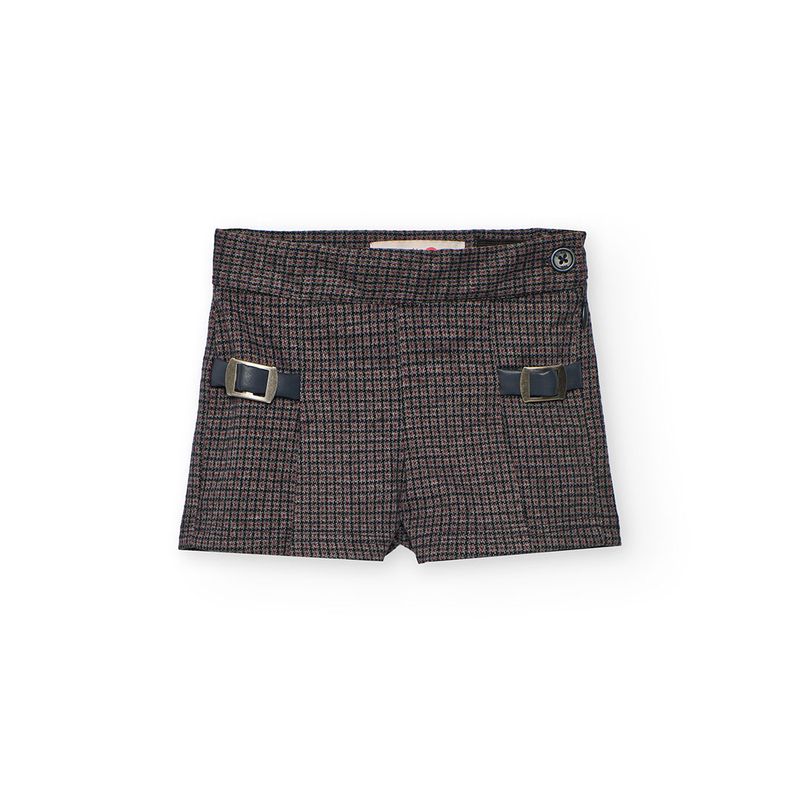 Girl&#39;s Check Shorts in Navy - 702234