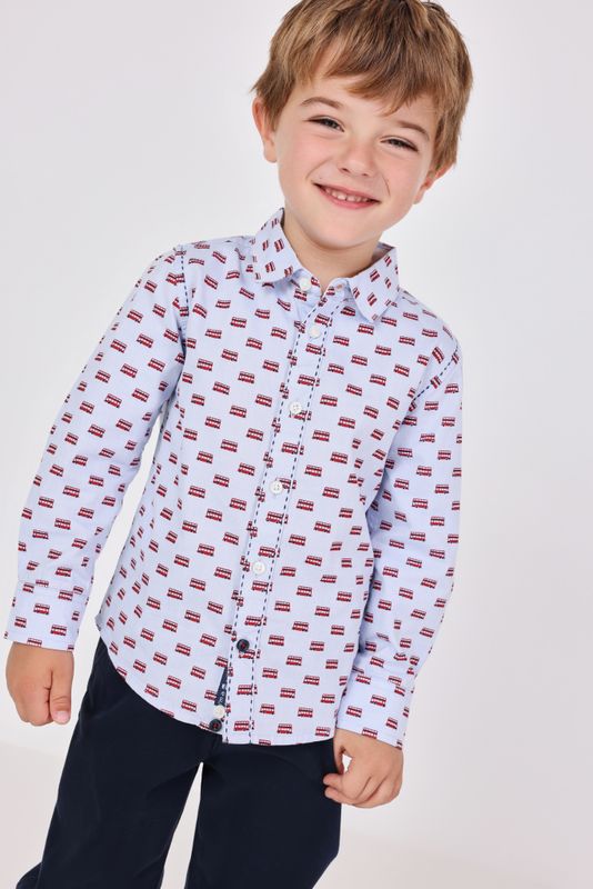 Boy&#39;s Red Buses Shirt in Blue - 712224