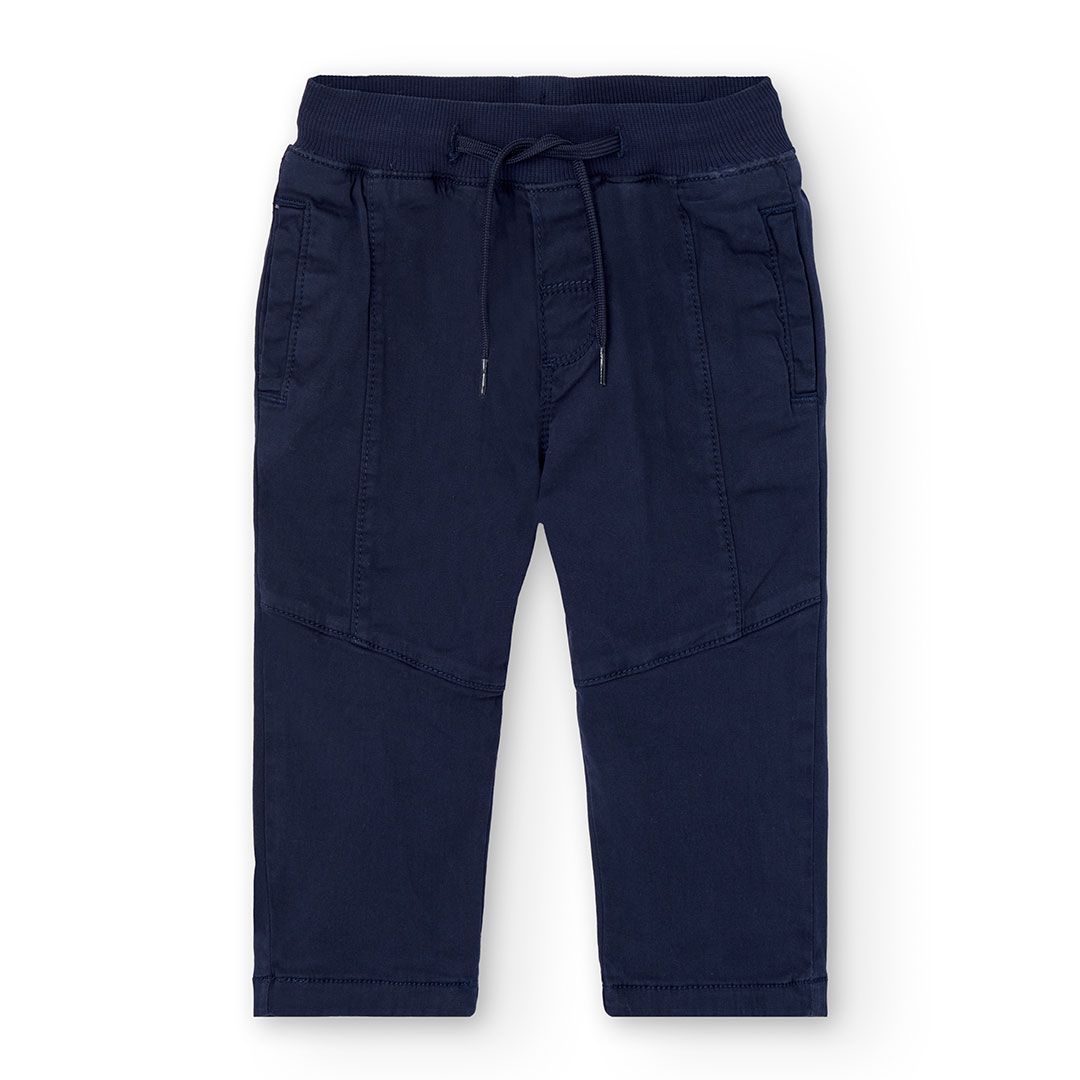 Boy&#39;s Stretch Cotton Trousers in Navy - 392071