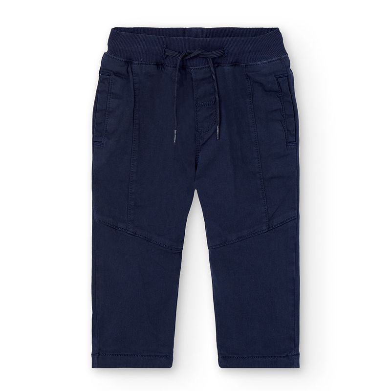 Boy&#39;s Stretch Cotton Trousers in Navy - 392071