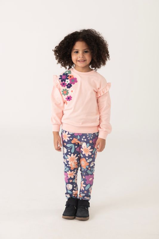 Girl&#39;s Flower Joggers in Purple - 222084