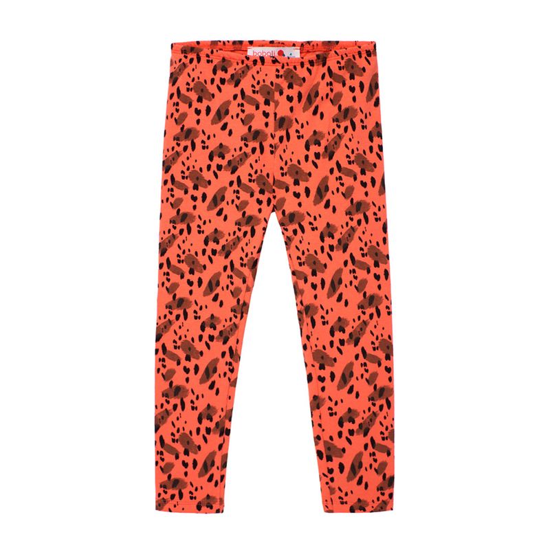 Girl&#39;s Leopard Print Leggings in Coral - 422143