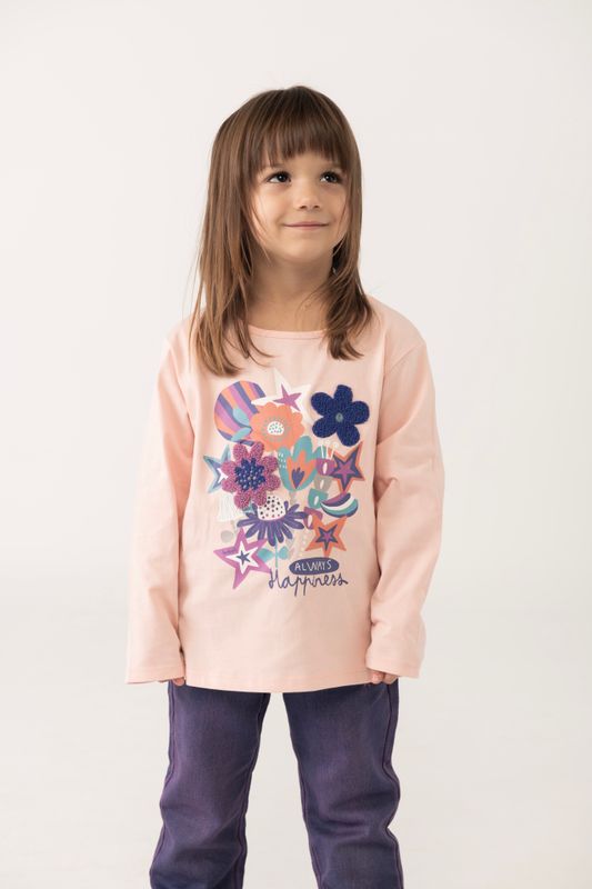Girl&#39;s Flower Top in Pink - 222017